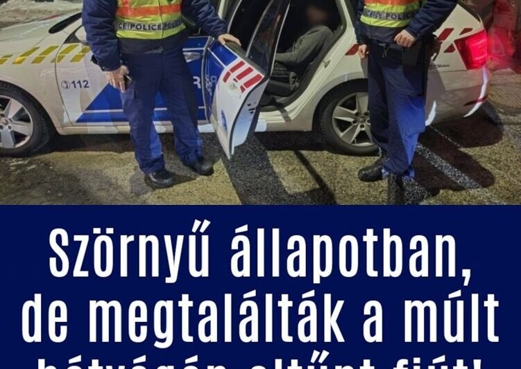 Megtalálták a múlt hétvégén eltűnt fiút!