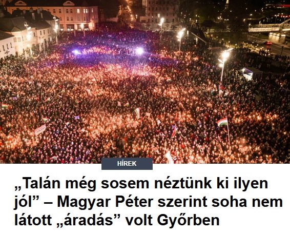 „Talán még sosem néztünk ki ilyen jól” – Magyar Péter szerint soha nem látott „áradás” volt Győrben