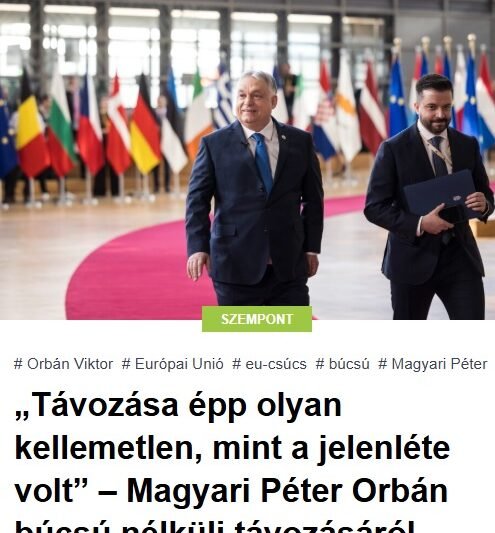 „Távozása épp olyan kellemetlen, mint a jelenléte volt” – Magyari Péter Orbán búcsú nélküli távozásáról