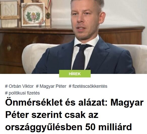 Önmérséklet és alázat: Magyar Péter szerint csak az országgyűlésben 50 milliárd forintot spórol majd az állam