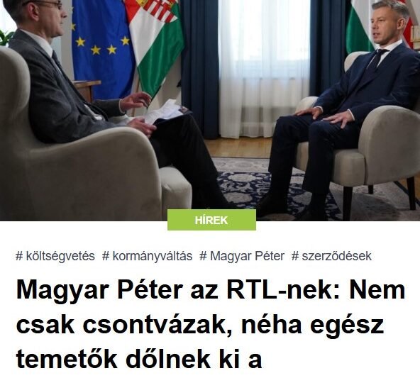 Magyar Péter az RTL-nek: Nem csak csontvázak, néha egész temetők dőlnek ki a szekrényből