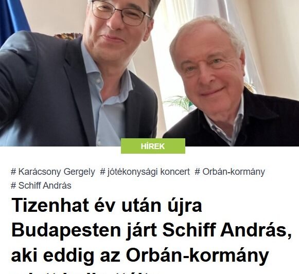 Tizenhat év után újra Budapesten járt Schiff András, aki eddig az Orbán-kormány miatt bojkottálta Magyarországot