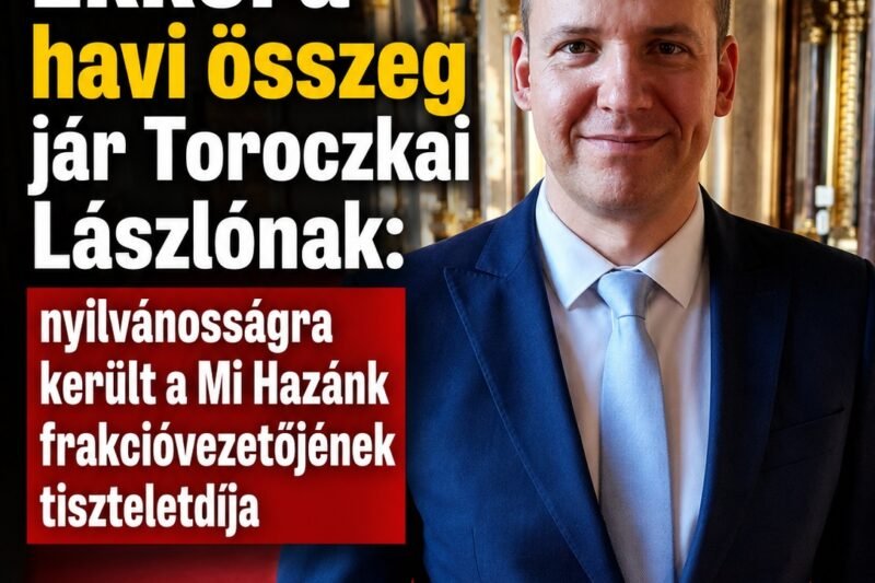 Ekkora havi összeg jár Toroczkai Lászlónak: nyilvánosságra került a Mi Hazánk frakcióvezetőjének tiszteletdíja