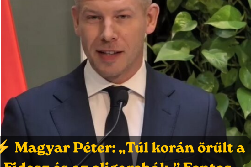 Magyar Péter: Túl korán örült a Fidesz, a bábjai és a hazánkat szétrabló milliárdos oligarchák