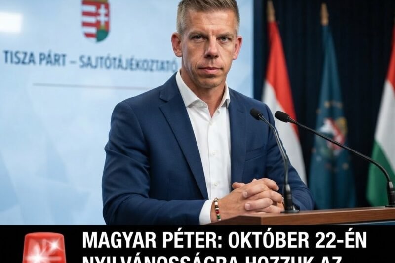 🚨 Magyar Péter: Október 22-én nyilvánosságra hozzuk az ügynökaktákat