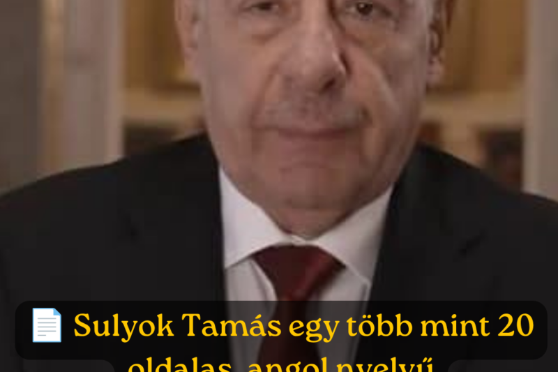Közzétette a Sándor-palota Sulyok Tamásnak a Velencei Bizottsághoz írt levelét
