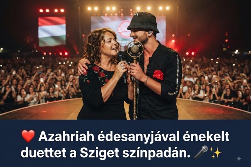 ❤️ Azahriah édesanyjával énekelt duettet a Sziget színpadán. 🎤✨