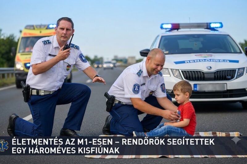 🚑 Életmentés az M1-esen: rendőrök segítettek egy leállósávban bajba került hároméves kisfiúnak