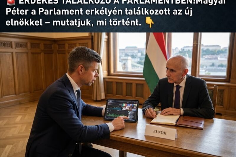 🚨 Magyar Péter a Parlament erkélyén találkozott az új elnökkel